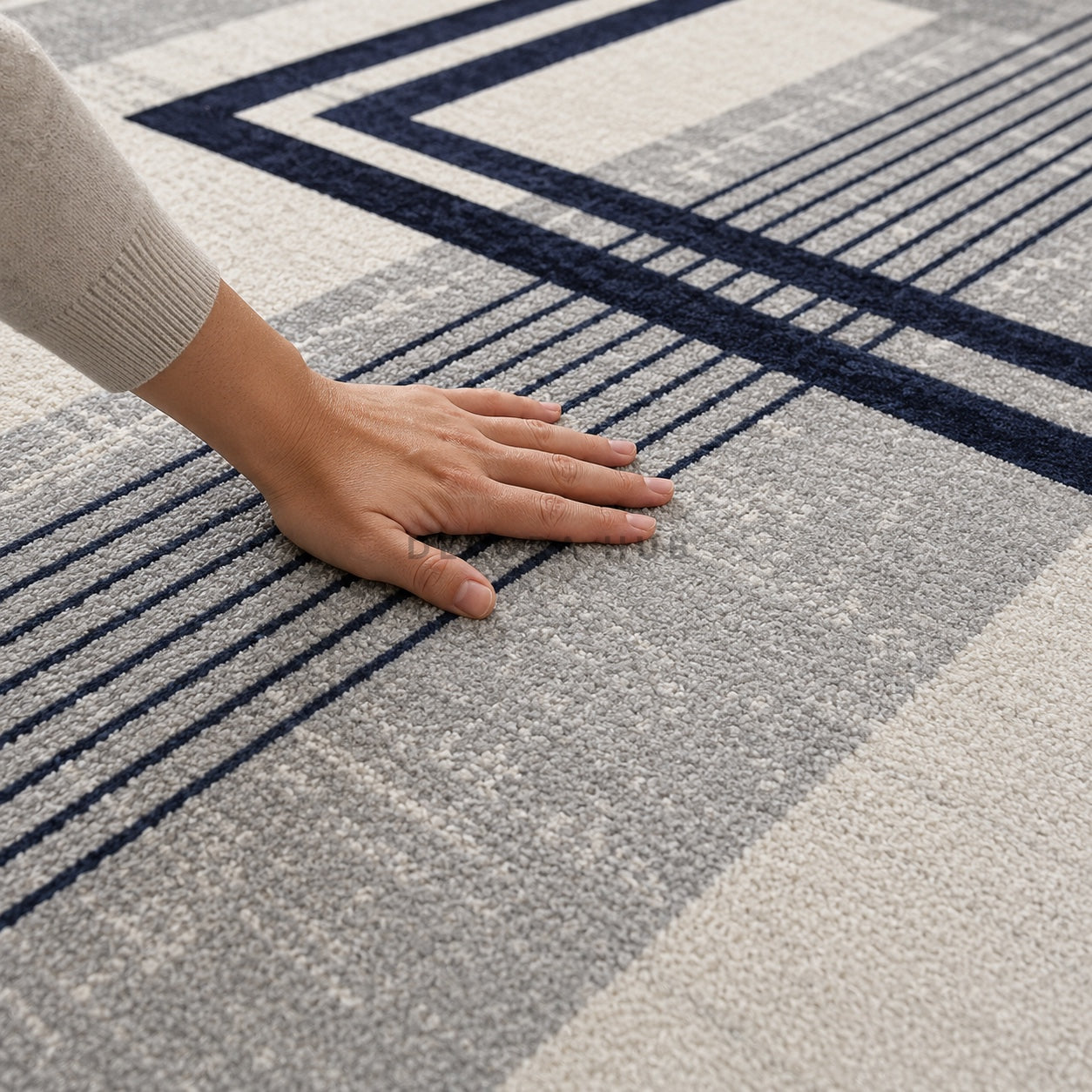 Arctic Grid Living Room Rug