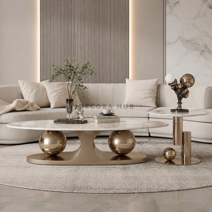 White Italian Design Marble Coffee Table