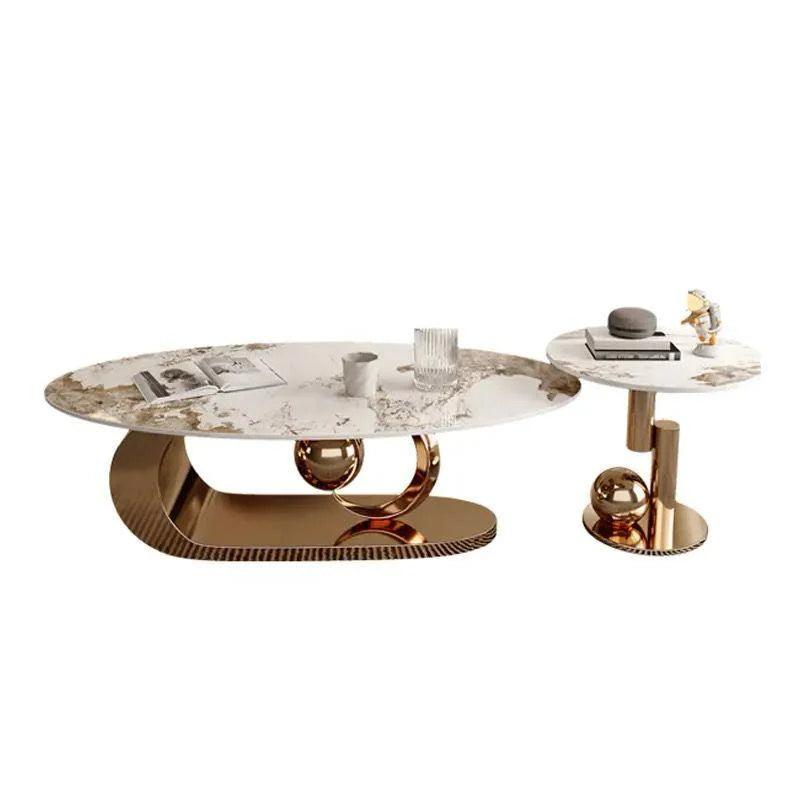 Decorahub Modern Oval Centre Table With Ball 