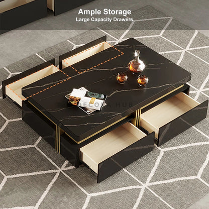 Decorahub Wooden Coffee Table With Drawer
