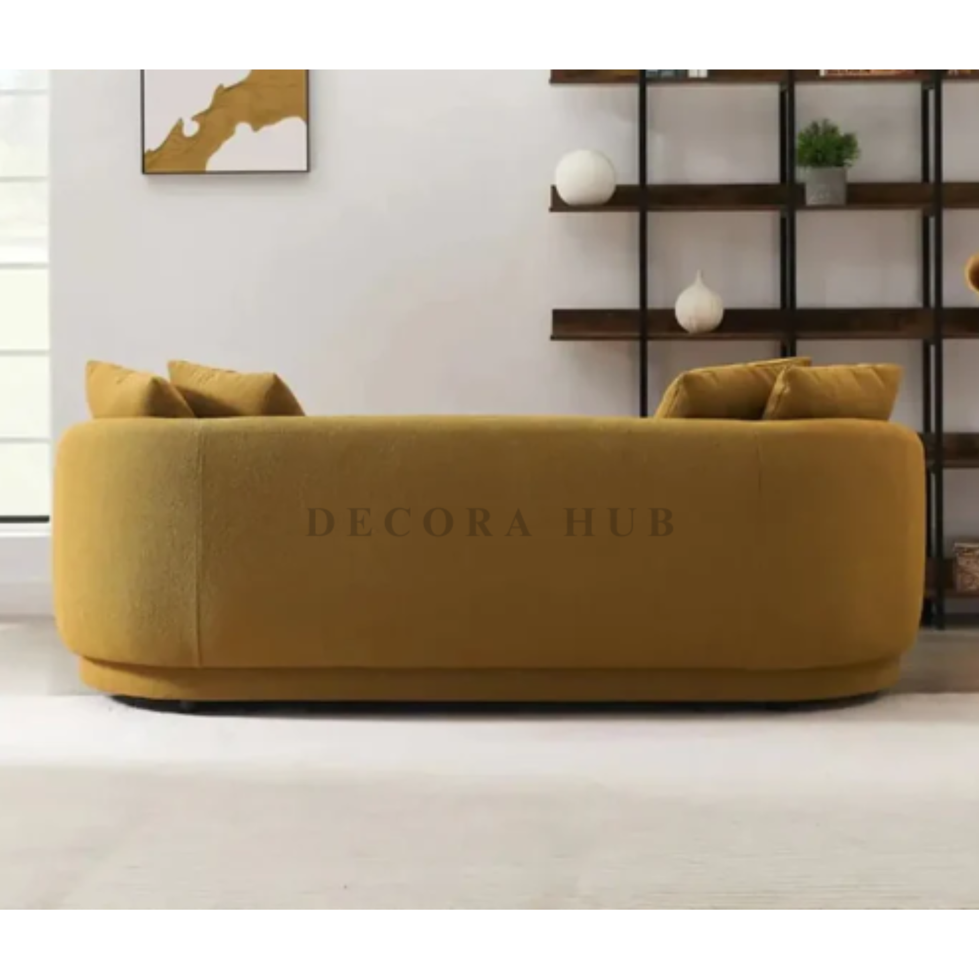 Designer 3 Seater Sofa In Mustard Yellow Colour