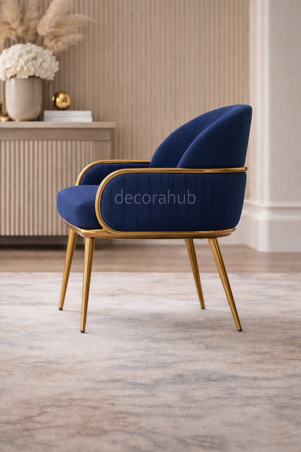 Designer Dining Chairs With PVD Golden Legs 