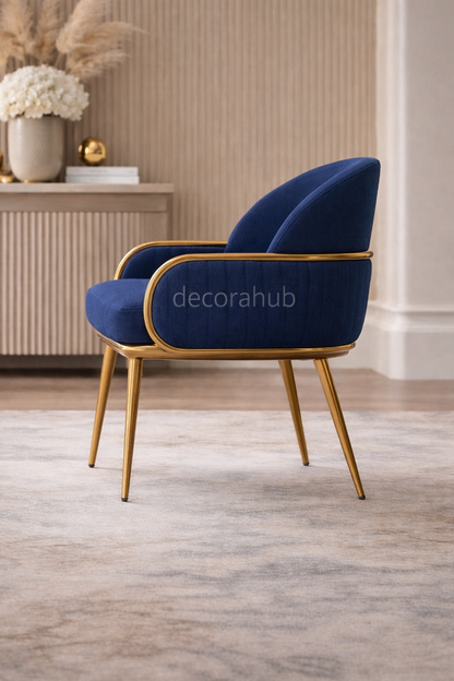 Designer Dining Chairs With PVD Golden Legs 
