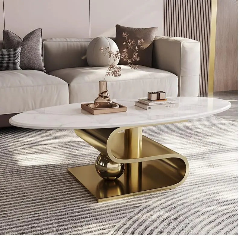 Designer Gold & White Coffee Table