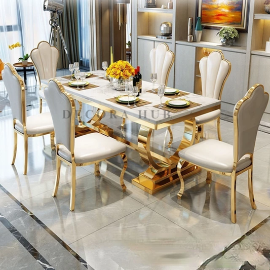 Designer White Marble Dining Table