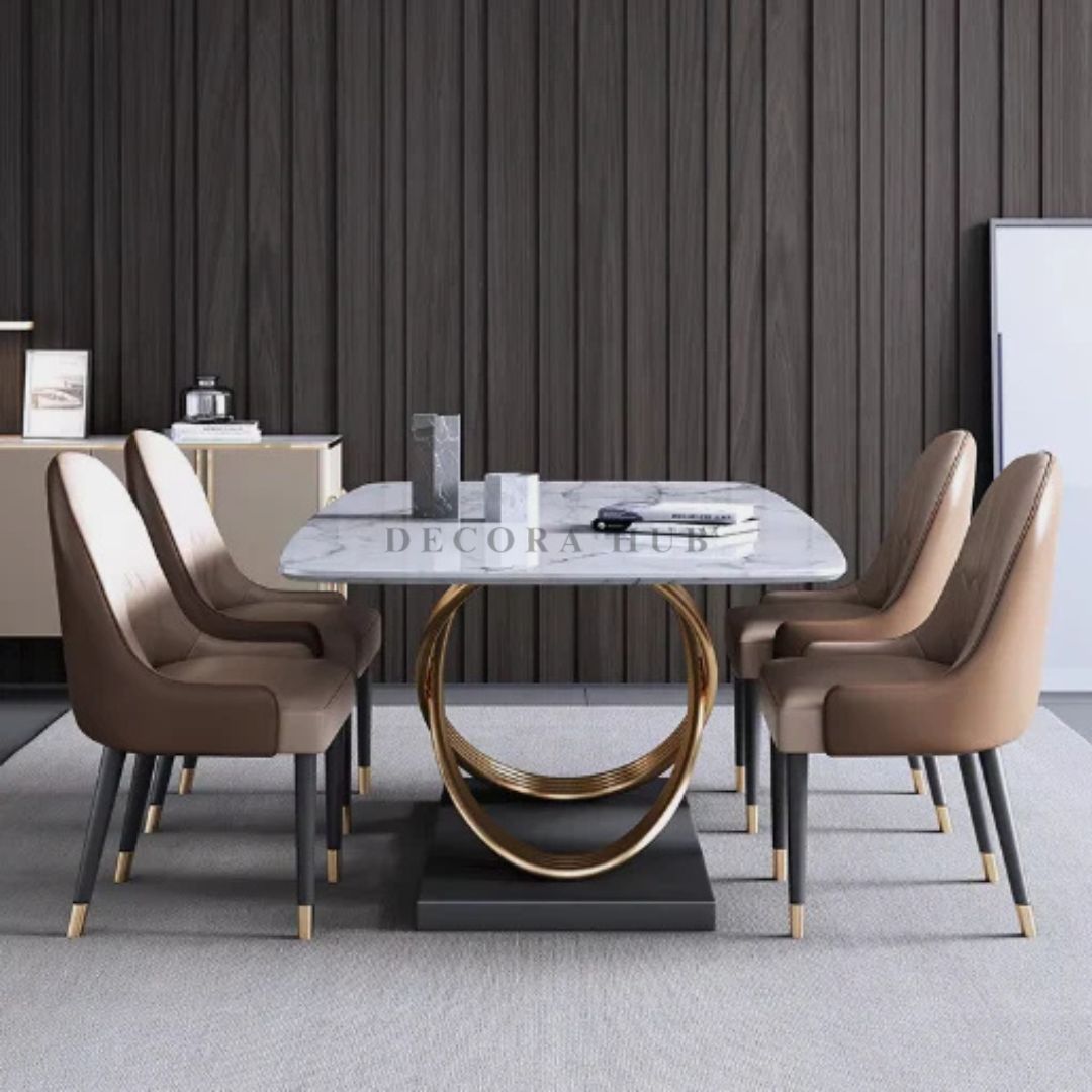 Dining Table With Golden SS Base
