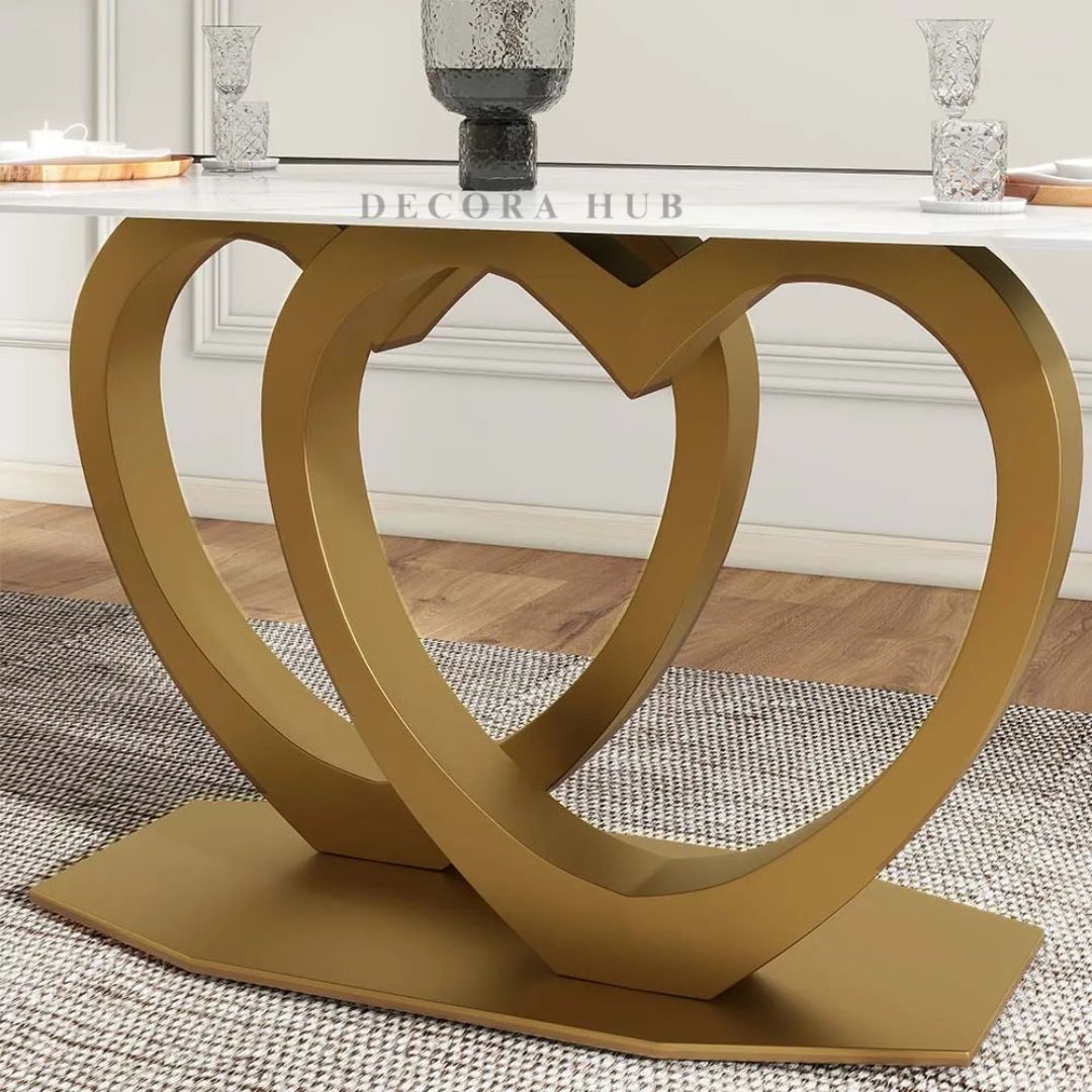 Dining Table With Heart Shape Base