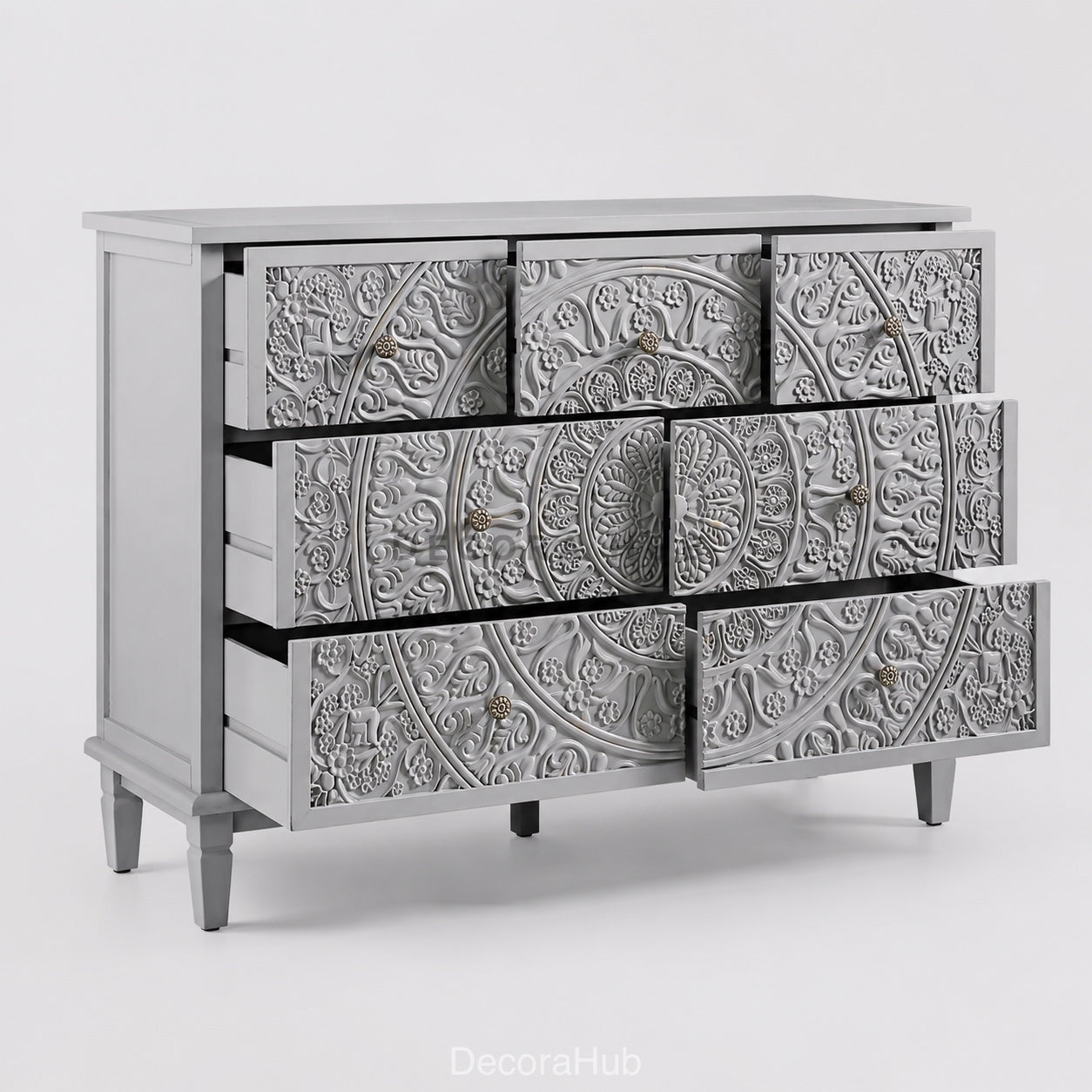 Mandala Grey Wooden Sideboard