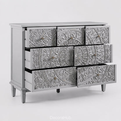 Mandala Grey Wooden Sideboard