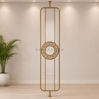 Arc Fluted PVD Metal Room Divider