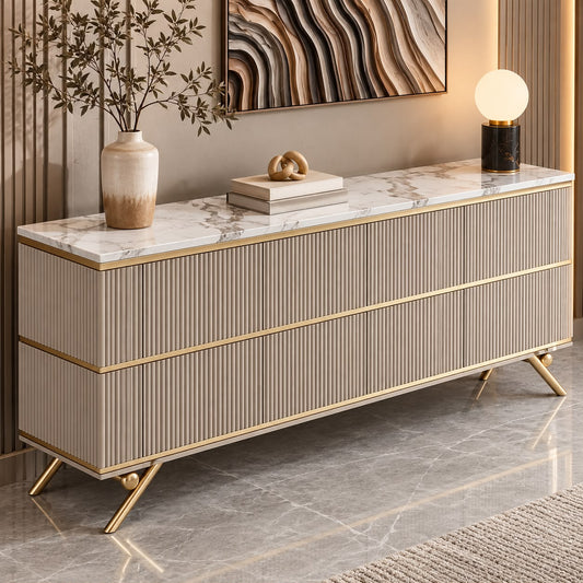 Echo Rectangular Beige Console Table