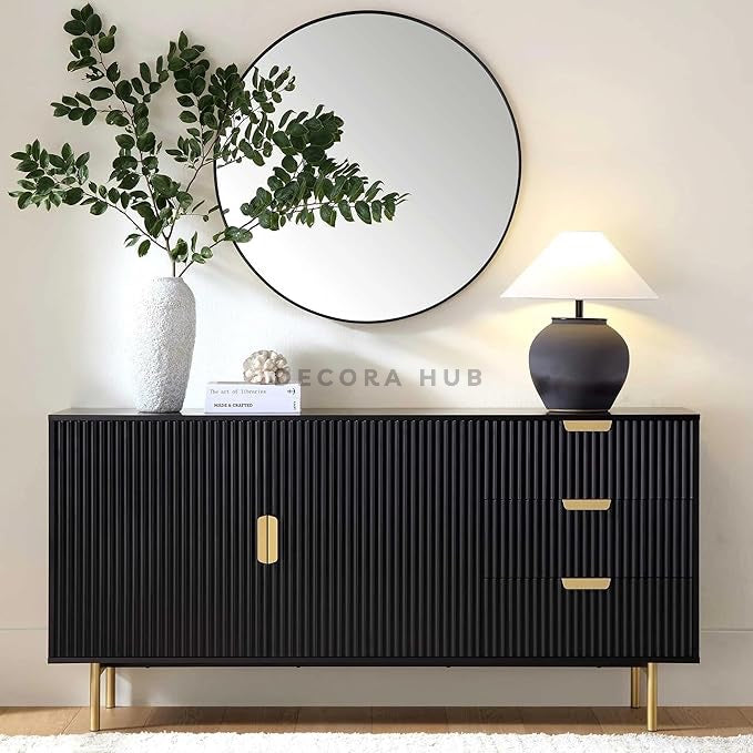 eclipse-luxury-sideboard-in-black-gold-sideboard-Front-view