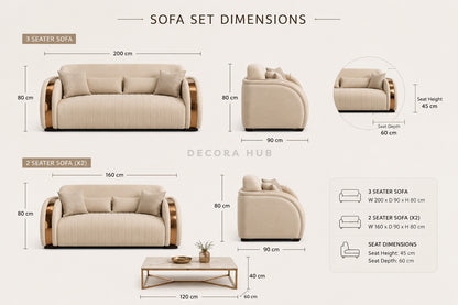 Elysian 7 Seater Sofa Set for Living Room