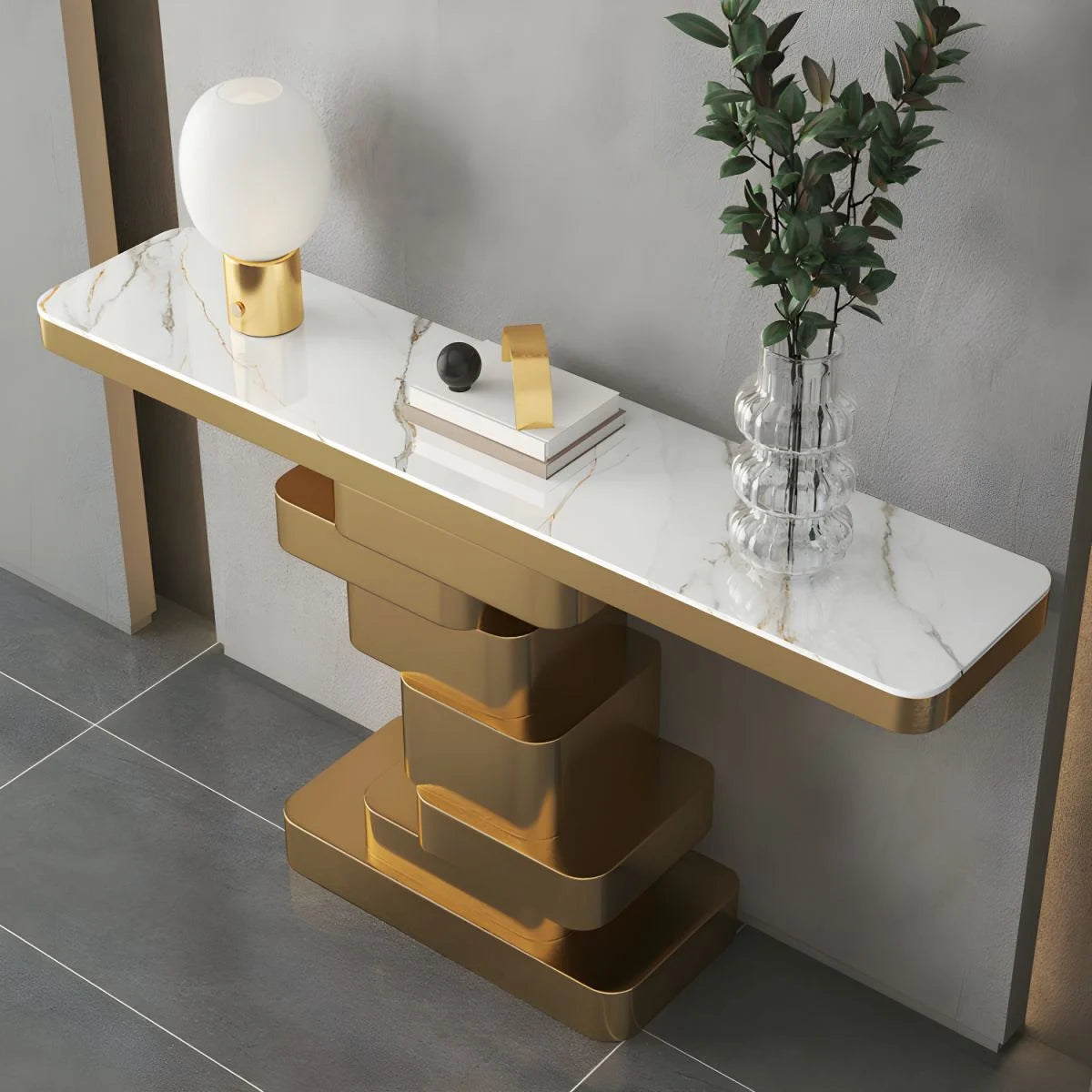 Enchanting console table White Marble On Top - image 4