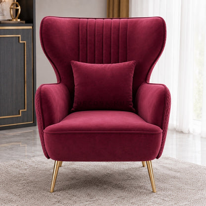 Burgundy Accent High Back Chair