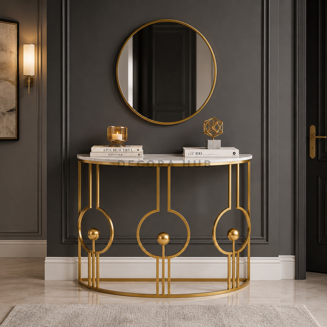 Alura Entryway Golden Base Console Table