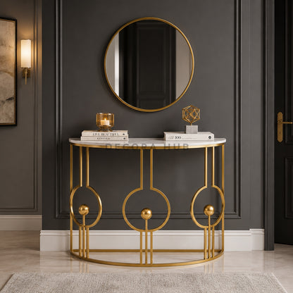 Alura Entryway Golden Base Console Table