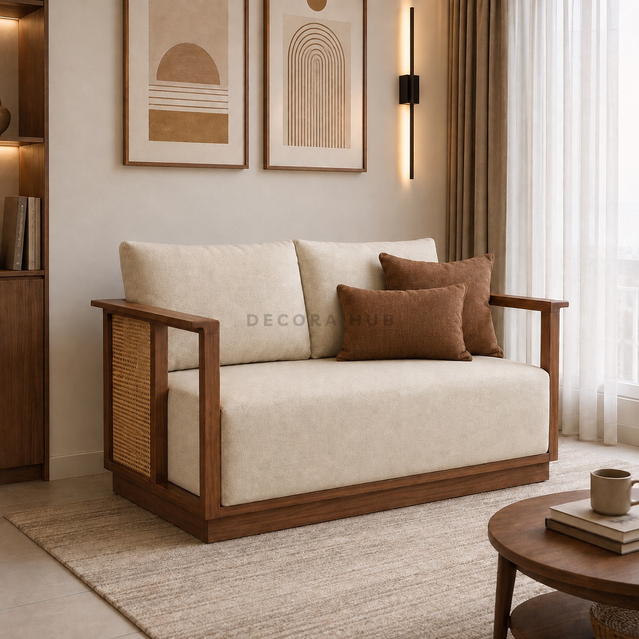 Aarav Premium Cane 2-Seater Sofa
