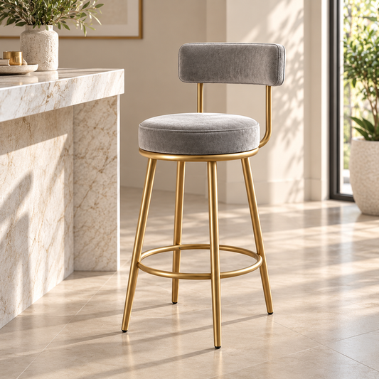 Elysian Gold Bar Stool – Gold Bar Stool by DecoraHub