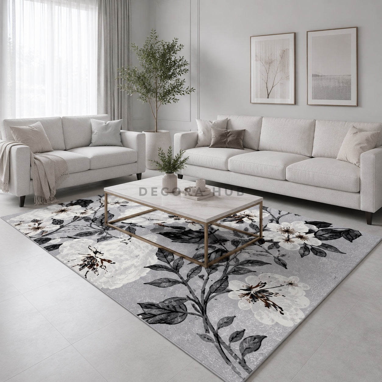 Floral Loom Living Room Carpet
