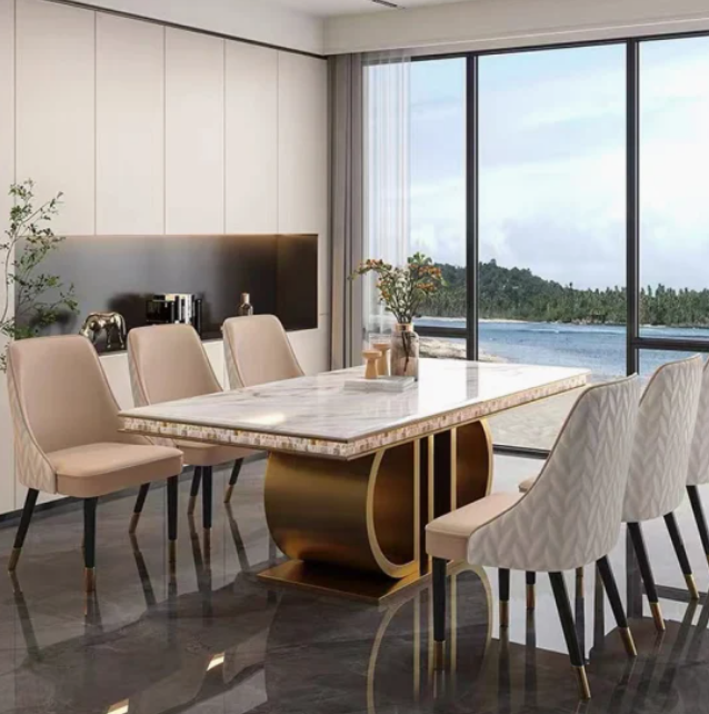 Luxurious Gold Stainless Steel Dining Table