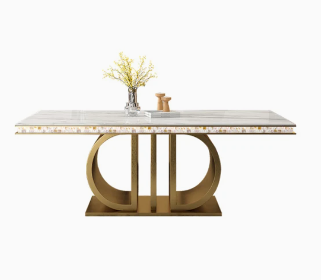 Luxurious Gold Stainless Steel Dining Table