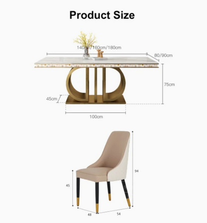 Luxurious Gold Stainless Steel Dining Table