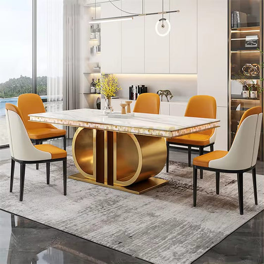 Luxurious Gold Stainless Steel Dining Table