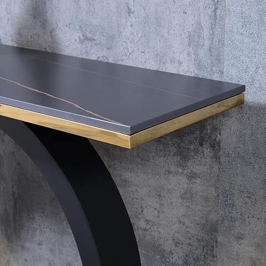 Geometry Shaped Stone Top & Stainless Steel Frame Console Table - image 5