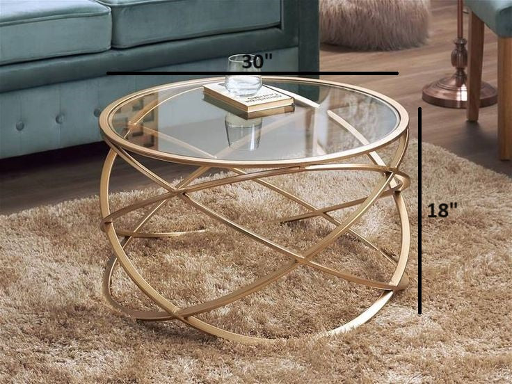 Glsss Top Centre Table With Metal Base