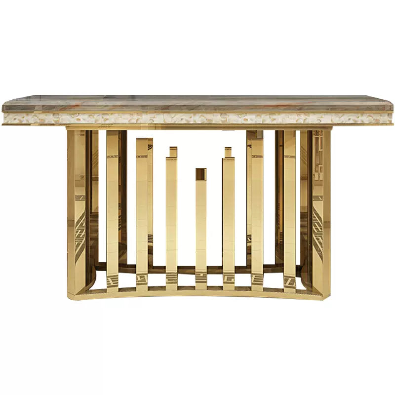 Golden And Black With Marble On top Console Table - image 4