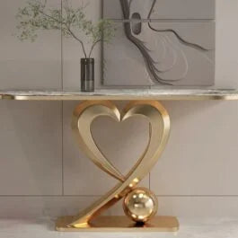 Golden Heart Shaped Console Table - image 2