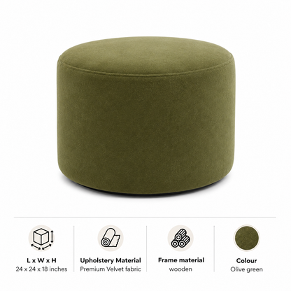 Olive Luxe Ottoman