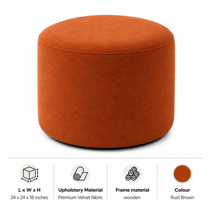 Amber Rust Ottoman