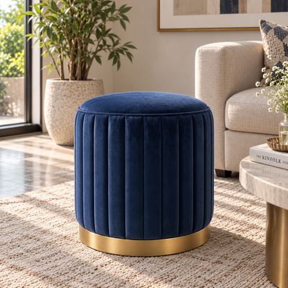 Blue Royale Ottoman