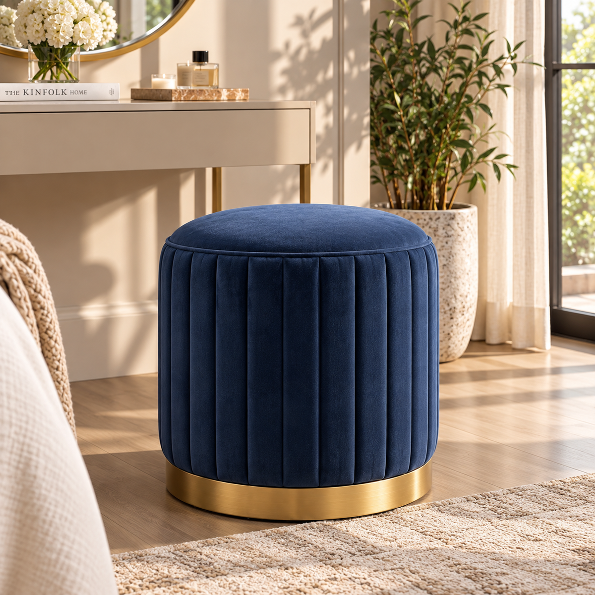 Blue Royale Ottoman