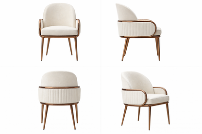 The Amethyst Luxurious Dining Chair in White