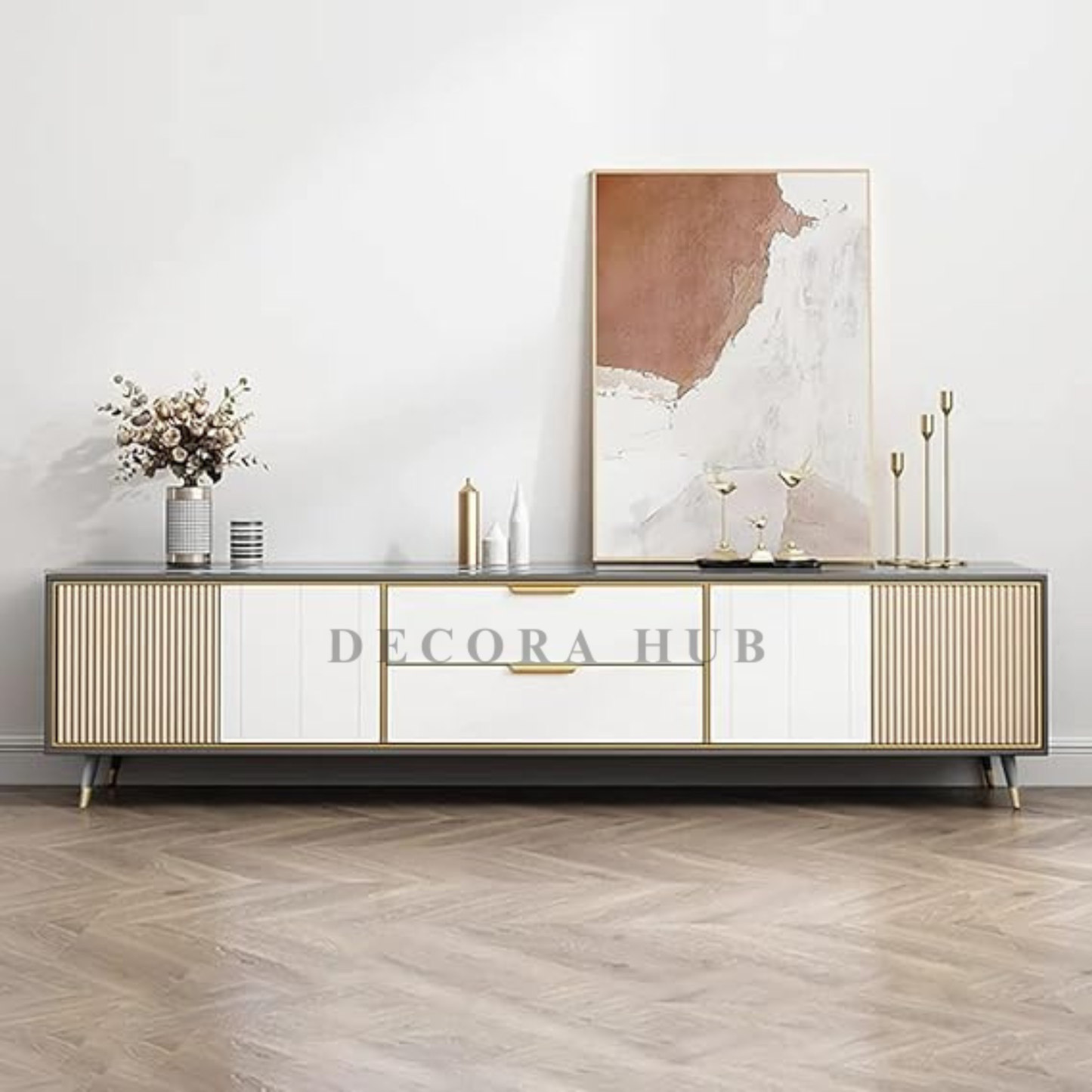 Imperial Wooden Top TV Console With Drawers