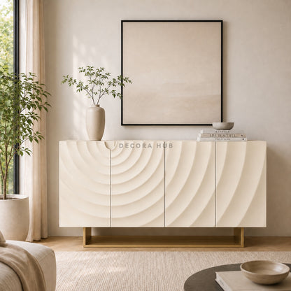 Ivory Crescent Wave Sideboard