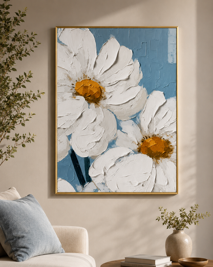 Ivory Blossom Textured Wall Art