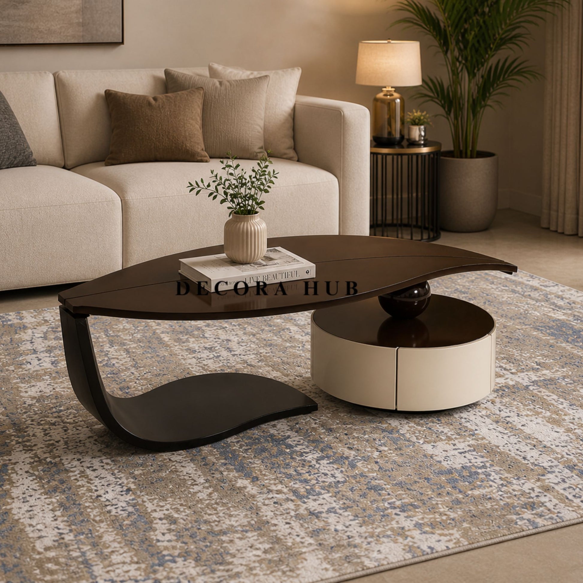 Leaf Shape Top Coffe Table