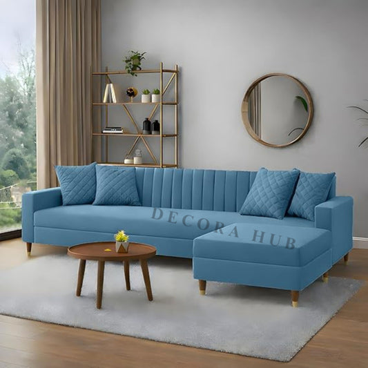 Light Blue Luxurious L Shaped Sofa