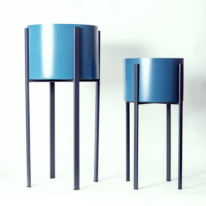 Lina Oval Planters with Metal Stands Set of 2