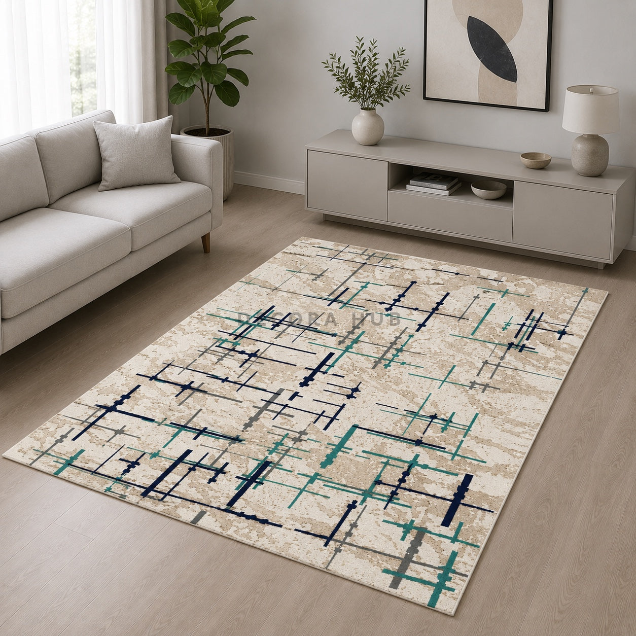 Linear Mesh Living Room Carpet
