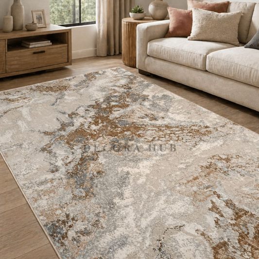 Luxe Beige Abstract Carpet