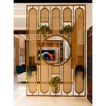 Luxe Stainless Steel PVD Room Divider – gold metal partition for living room DecoraHub