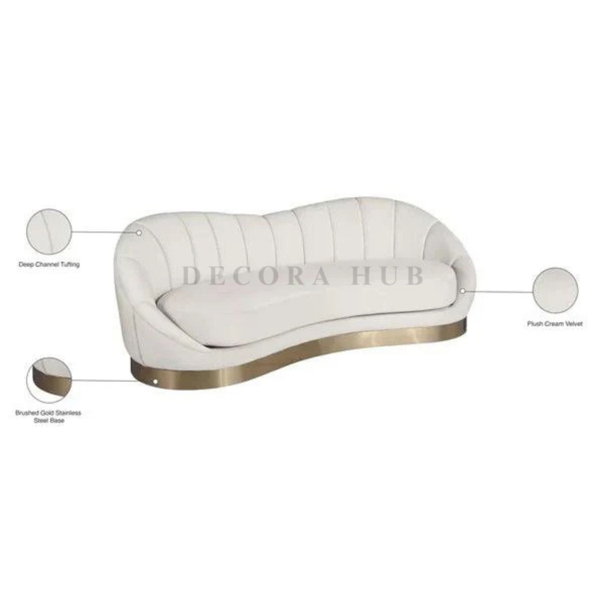 Luxurious 3 Seater Sofa in white