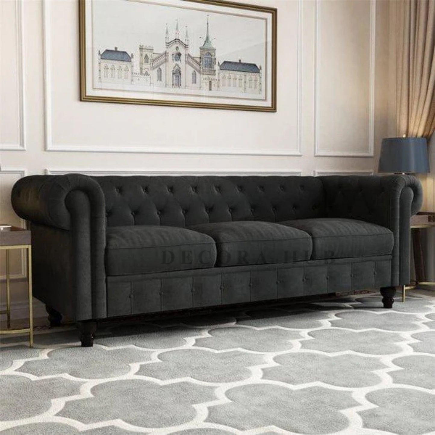 Luxurious Black Sofa For Lving Area