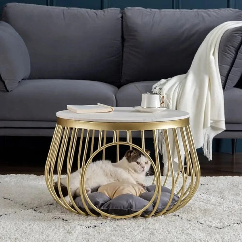 Luxury Round White Marble Center Table
