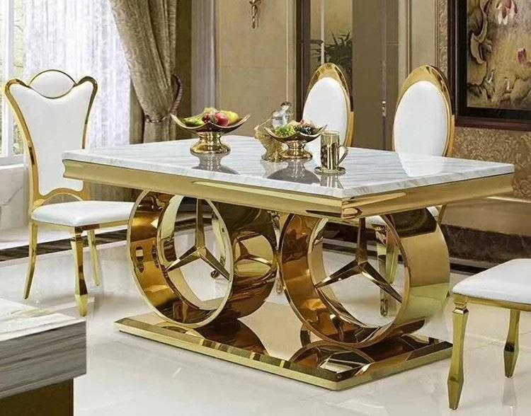 The Marvelous Gold Stainless Steel Dining Table